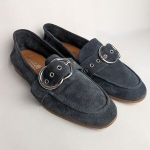 L'INTERVALLE Ada Navy Blue Flat Women Suede Shoes Size 39 = 8.5-9 US